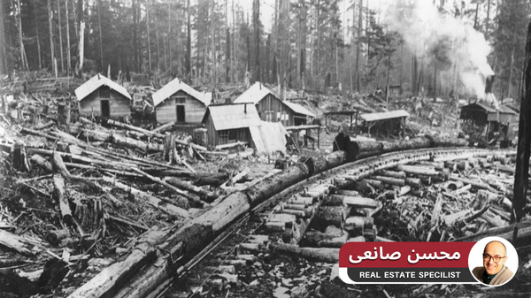 عکس تاریخی وست ونکوور: کمپ‌های چوب بری